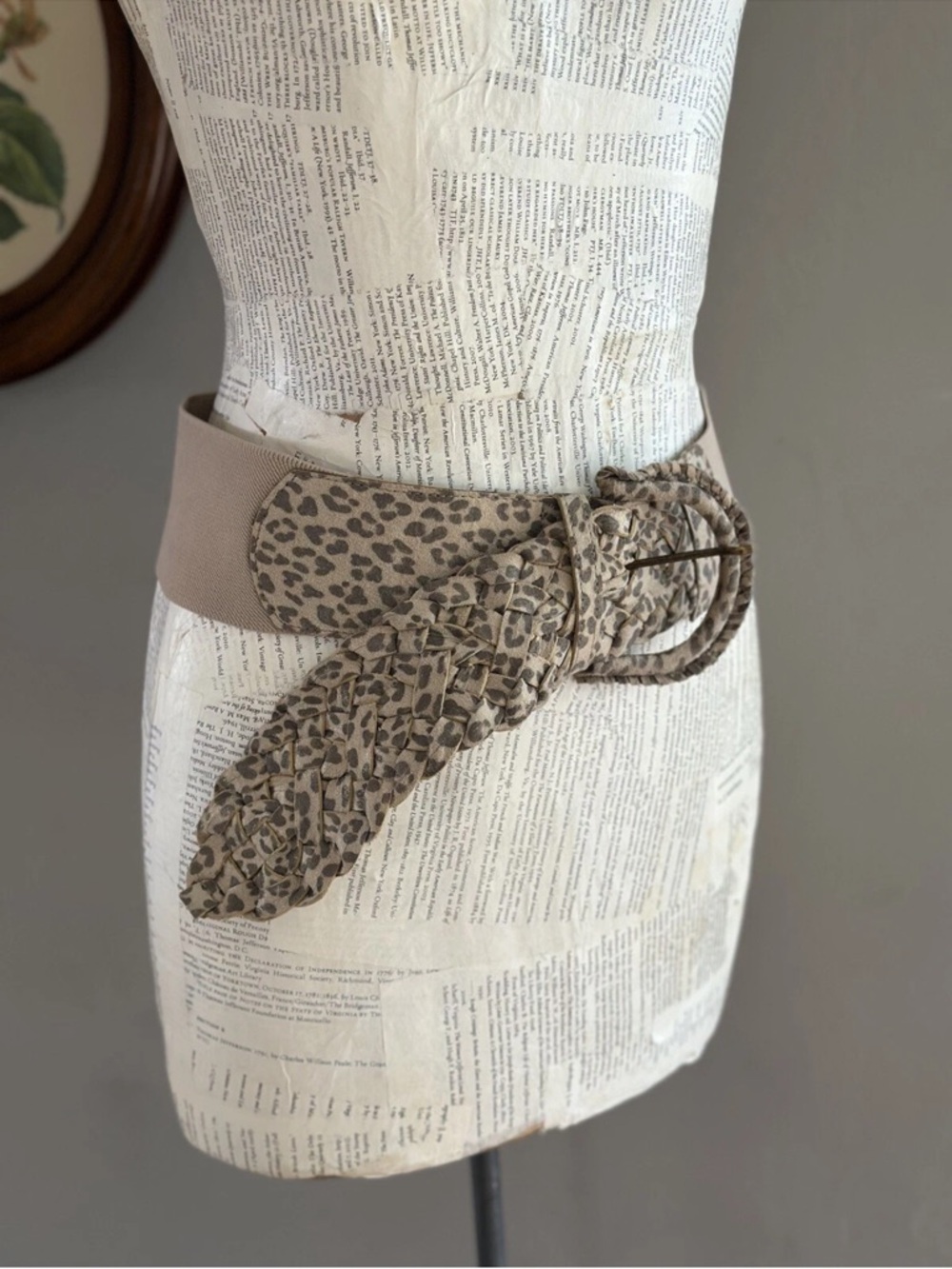VINTAGE LEATHEROCK LMTD ANIMAL PRINT STRETCH WIDE WAIST BELT